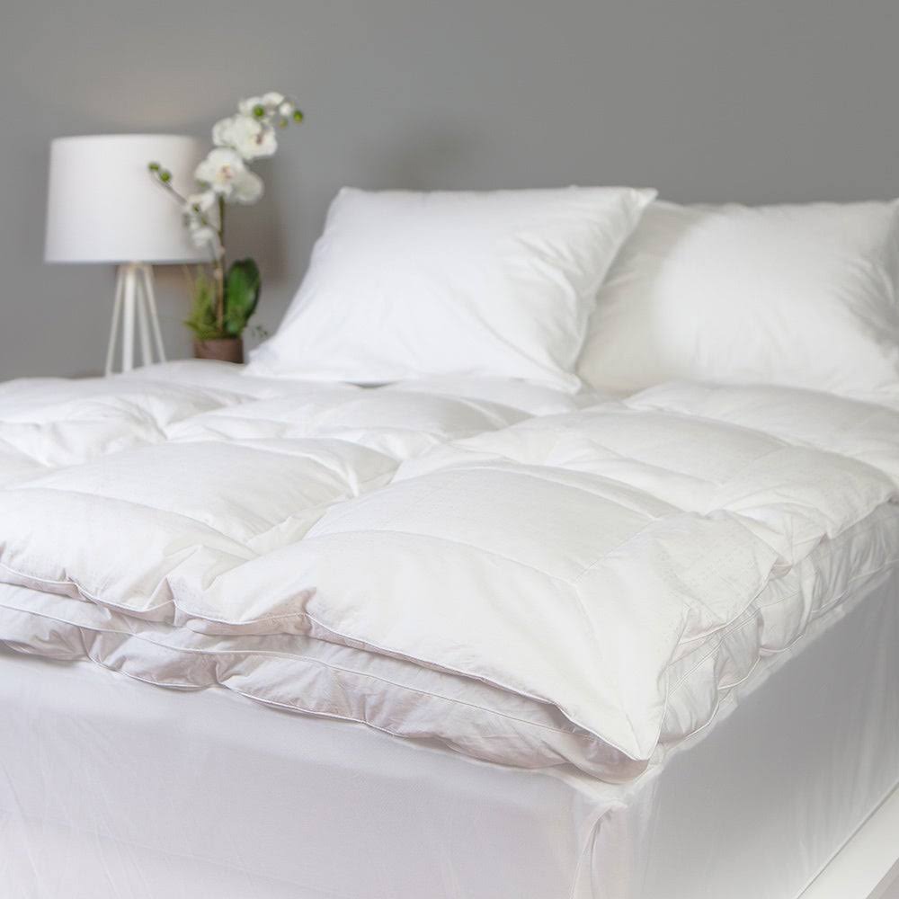 White Cotton Down and Goose Featherbed, Full N7318
