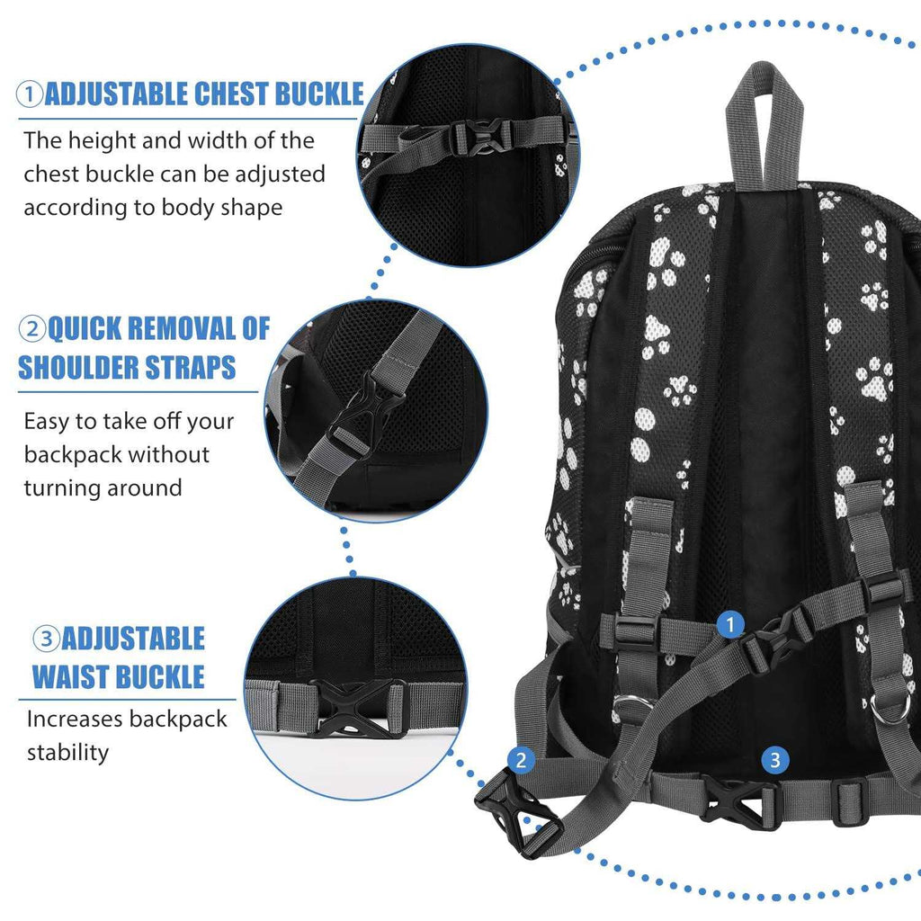 Dog Backpack Carrier Pet Carrier for Small Medium Dogs Travel Bag Breathable Adjustable with Safety Reflective Strips O29201