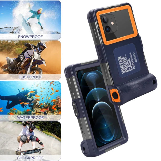 Waterproof Protective Case for Phones Up to 6.9 Inch with Lanyard H13860