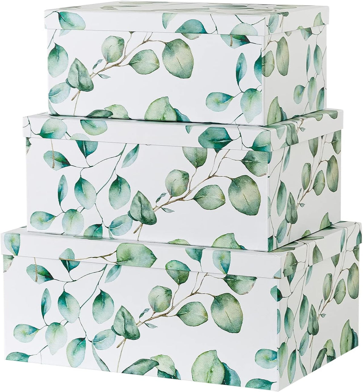 Decorative Storage Cardboard Boxes with Lids, Set of 3 C825