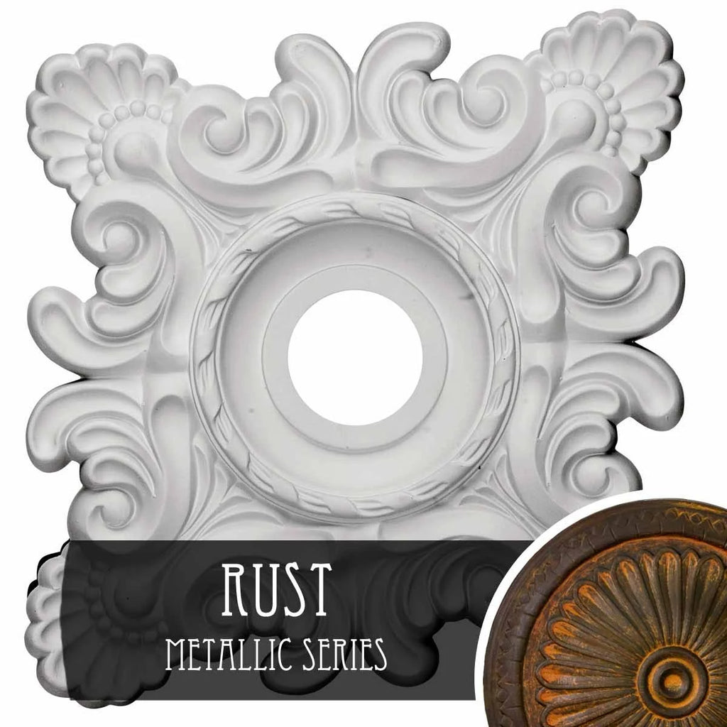 Hand-Painted Rust Ceiling Medallion W165894