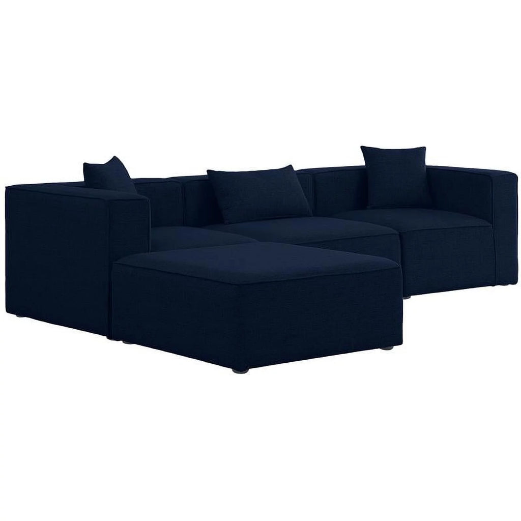 Navy Linen Modular Sectional R8421