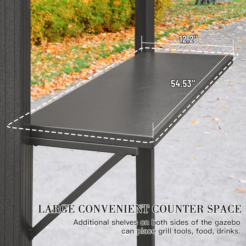 8' 6" Aluminum Grill Gazebo with Shelves H849399