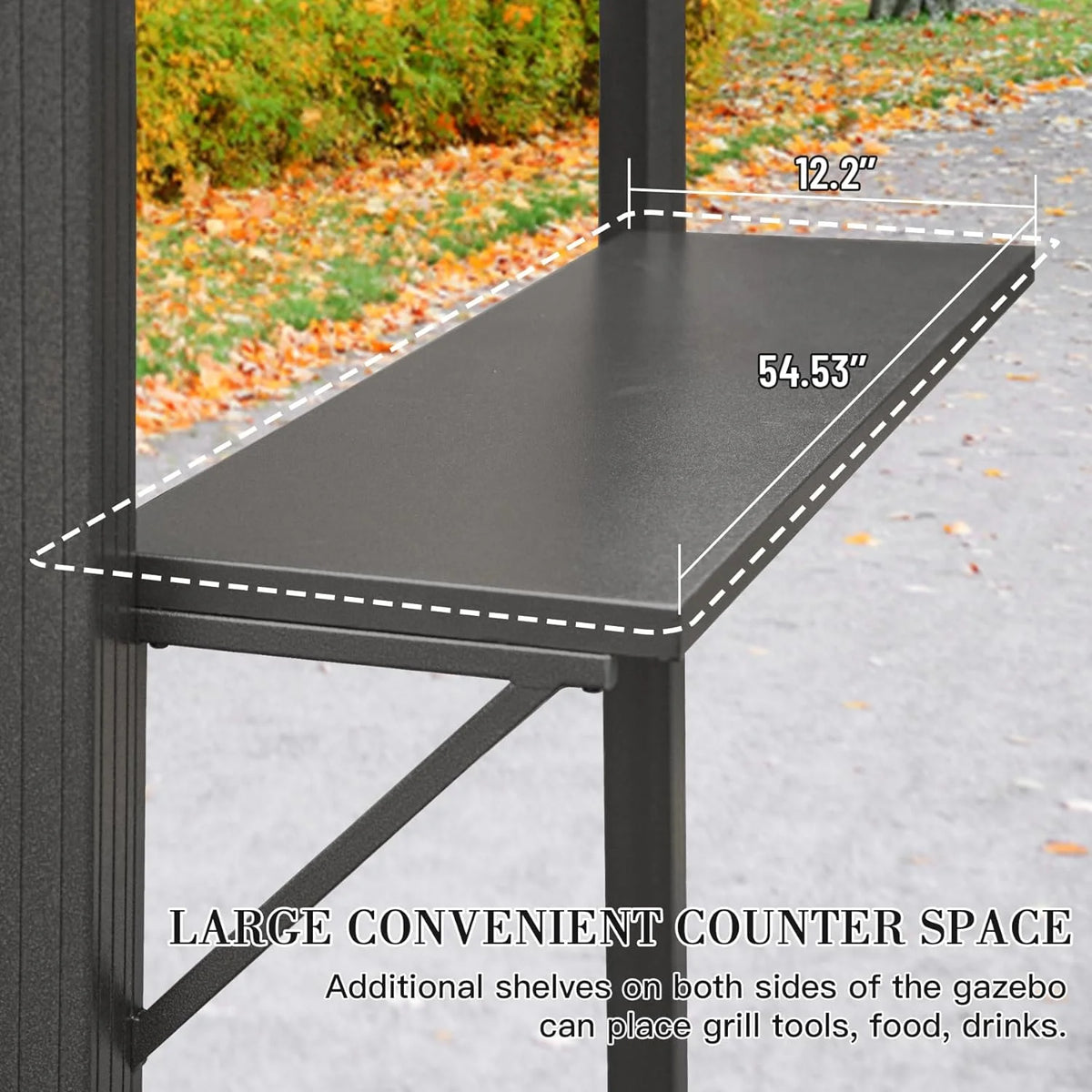 8' 6" Aluminum Grill Gazebo with Shelves H849399