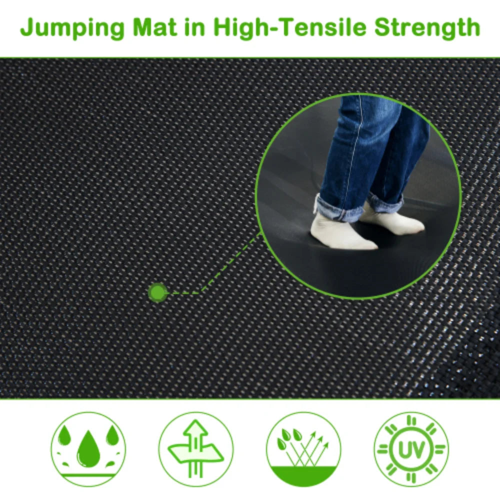 7FT Round Trampoline with Safety Enclosure Net, Slide and Ladder J75240