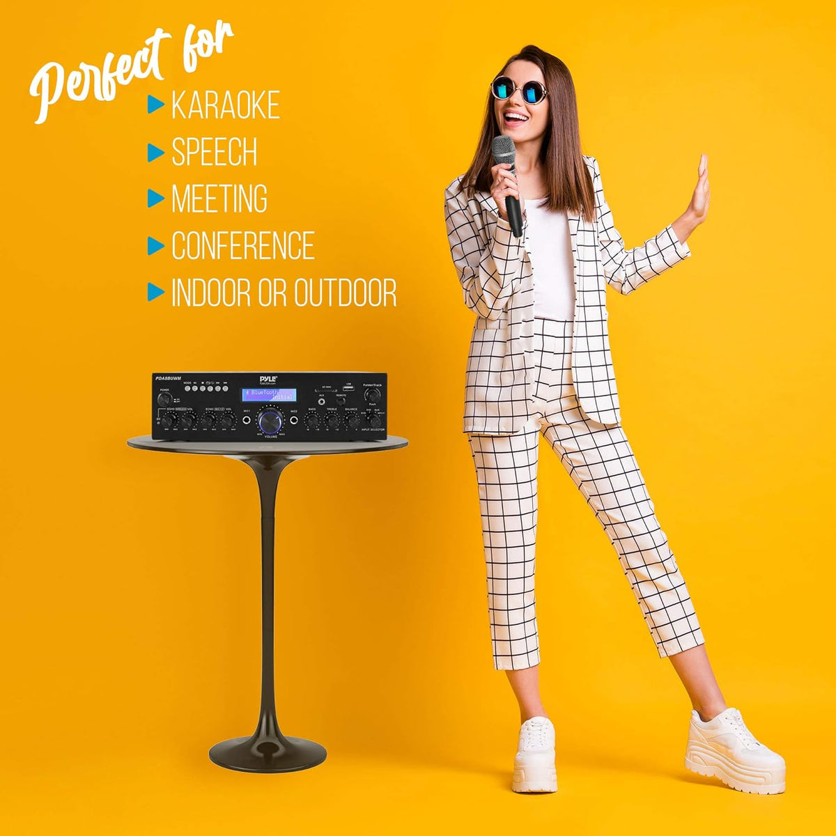 200W Dual Channel Karaoke Speaker Receiver with USB, AUX, Microphone, Echo, Radio, RCA M7157