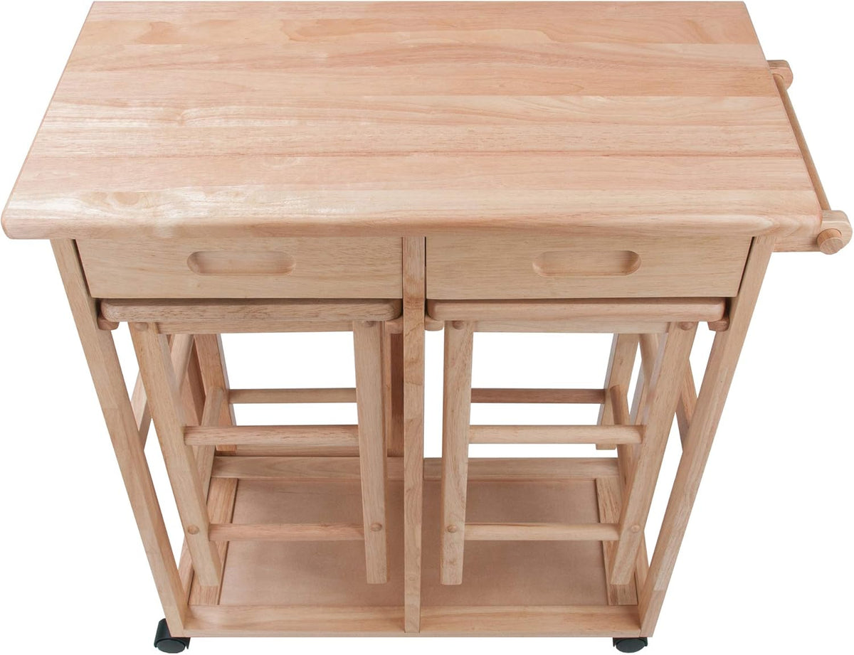 Natural Single Drawer Kitchen Cabinet Storage Cart U234