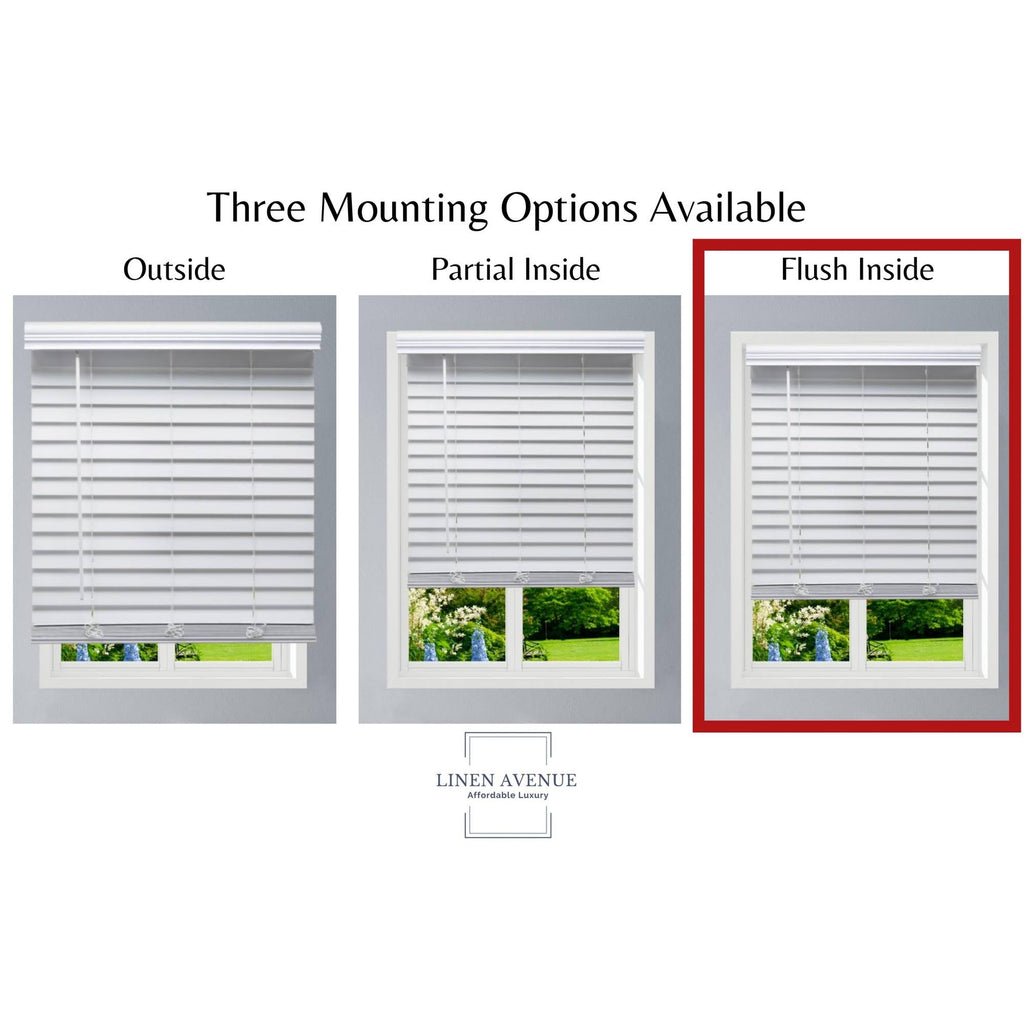 White Faux Wood Cordless Blinds N25248
