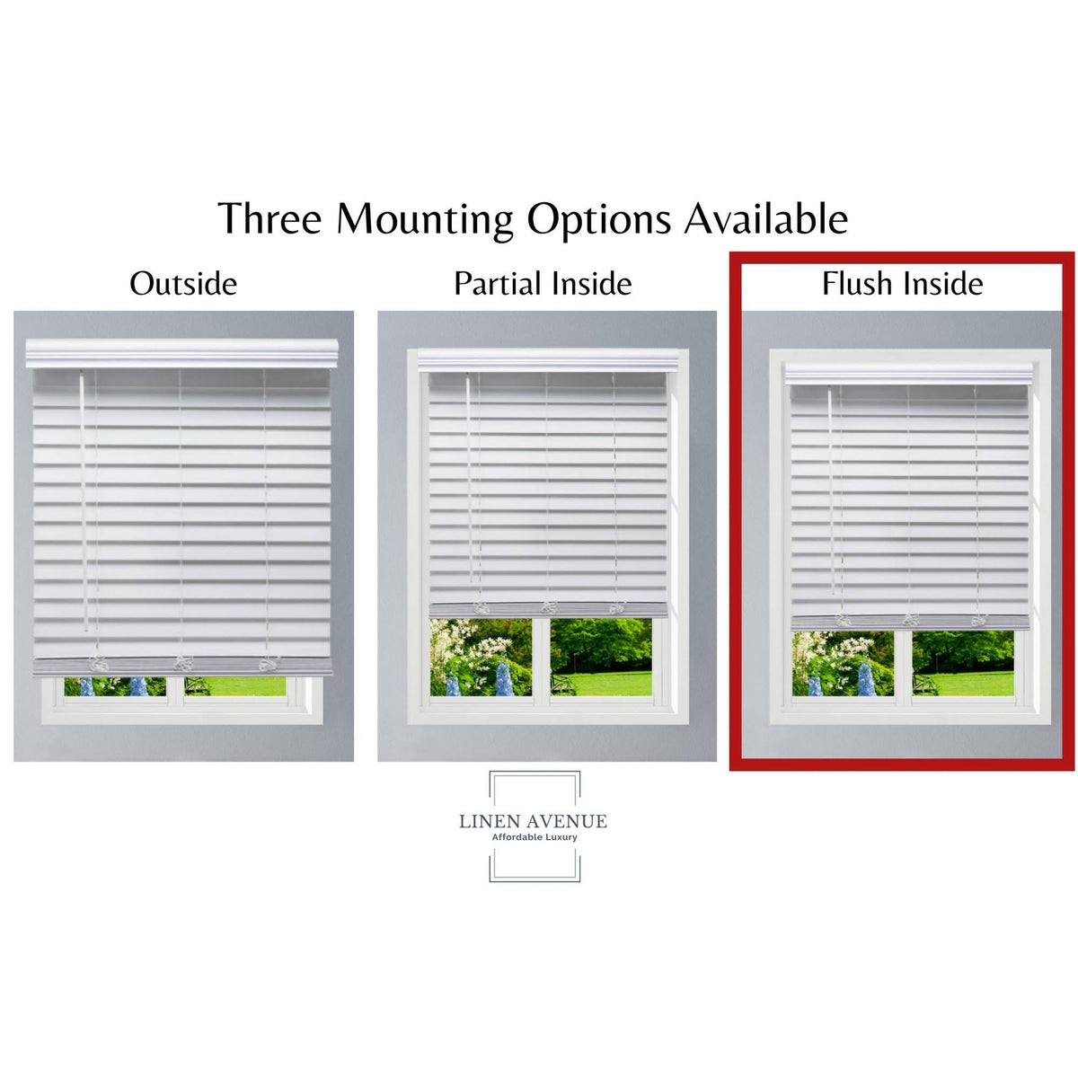 White Faux Wood Cordless Blinds N25248