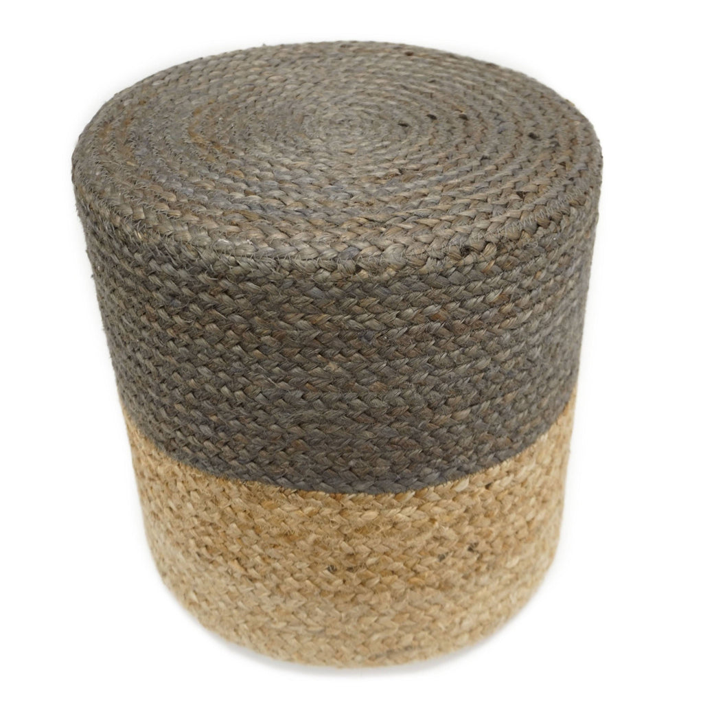 Grey Medium Jute Pouf O50757