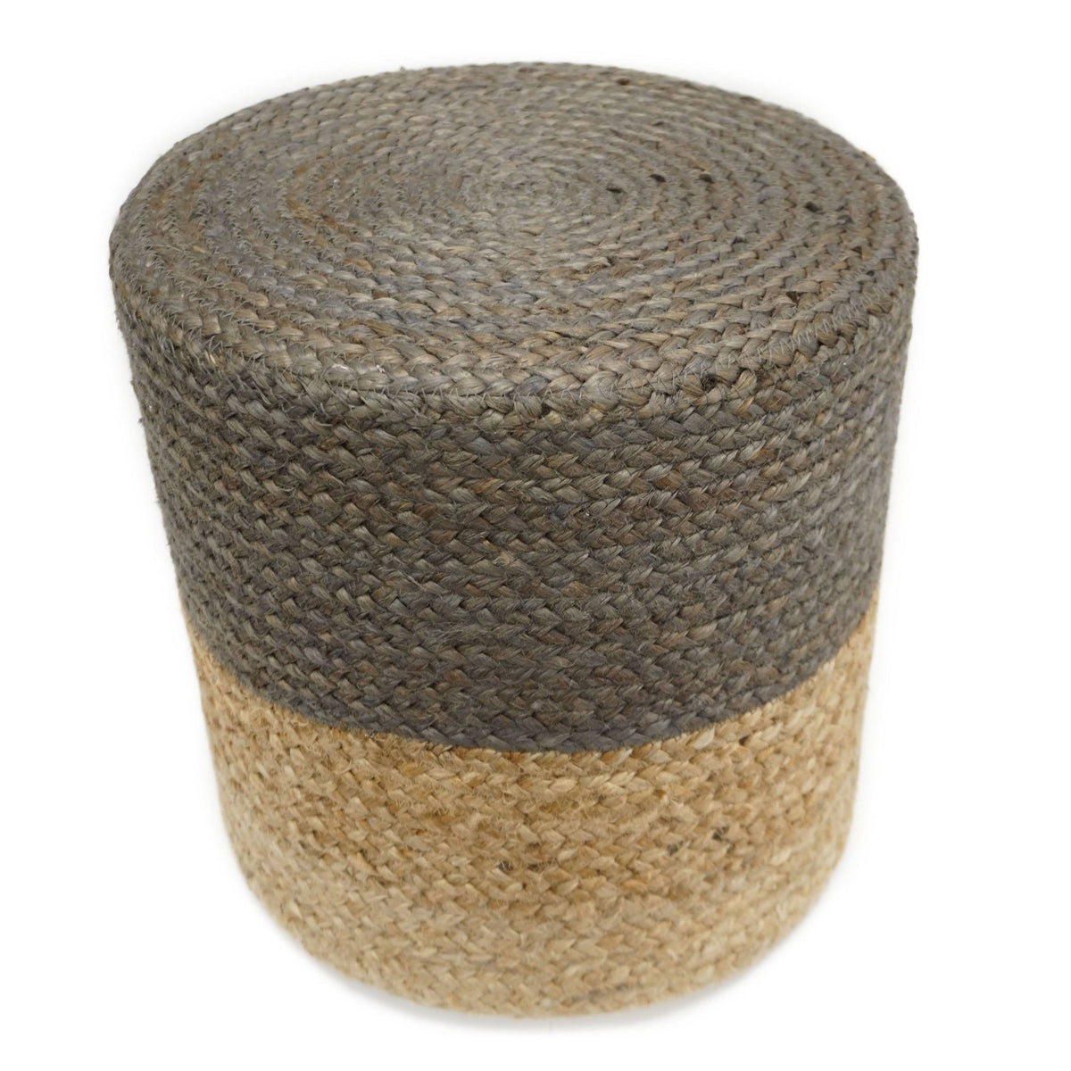 Grey Medium Jute Pouf O50757