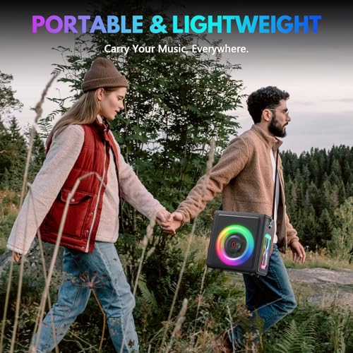 Portable Bluetooth Karaoke Machine with 2 Wireless Microphones G758