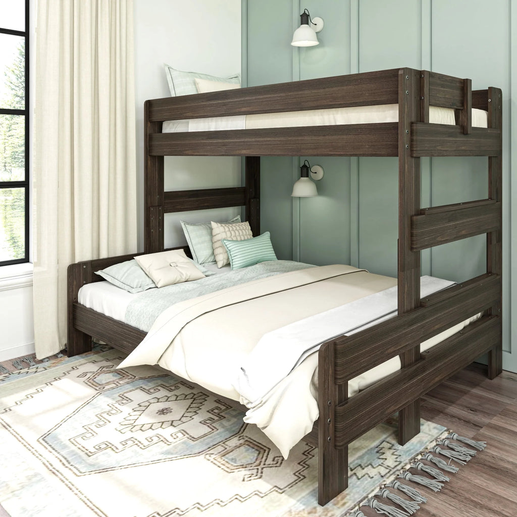Barnwood Brown Twin XL Over Queen Platform Bunk Bed Y189338