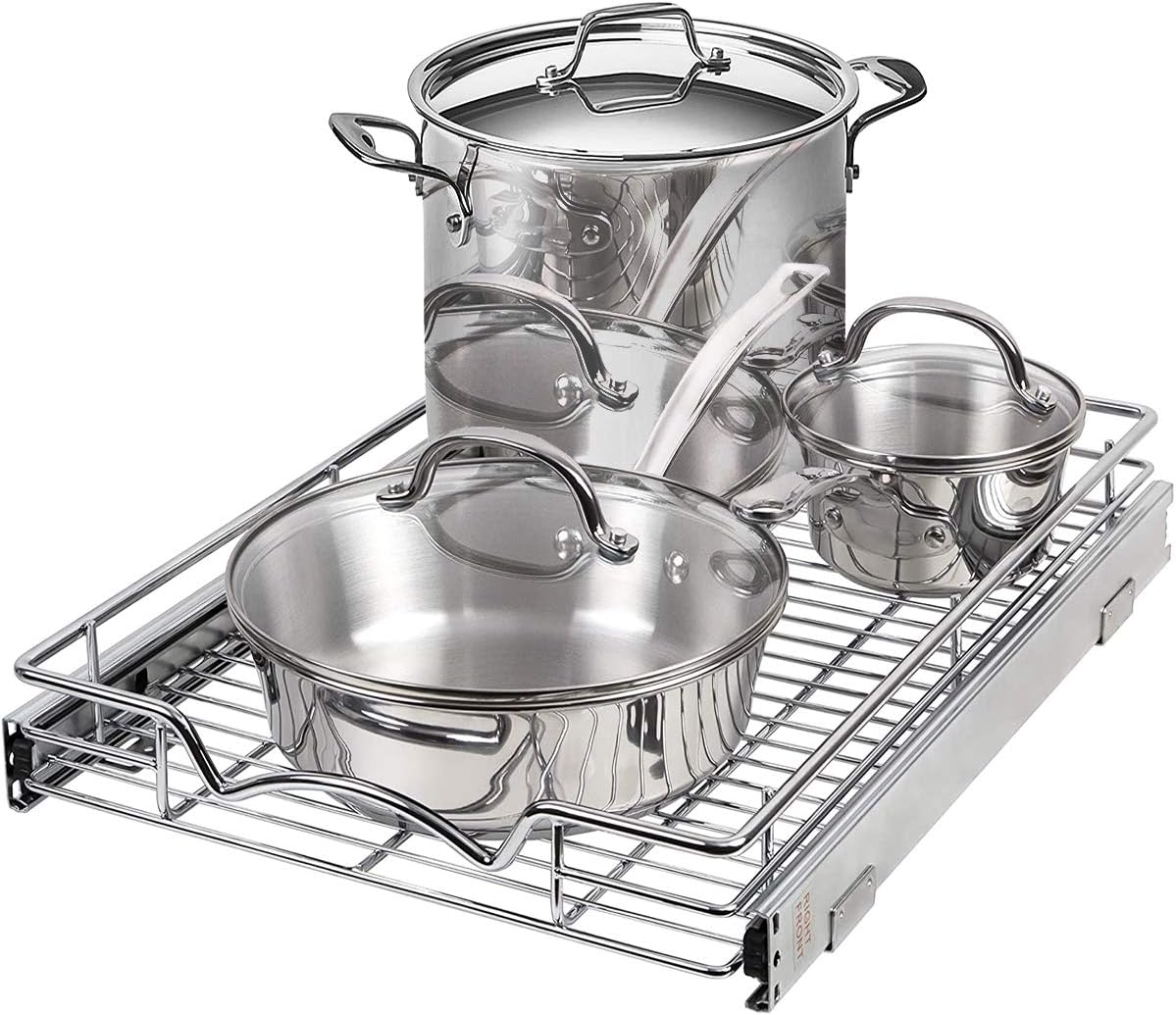 Chrome Heavy Duty Pull Out Drawer Cabinet Organizer A13067