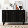 Black Storage Cabinet with 3 Doors and Adjustable Shelf I7149