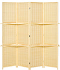 6 Ft Bamboo Folding Privacy Screen with 2 Display Shelves B8569