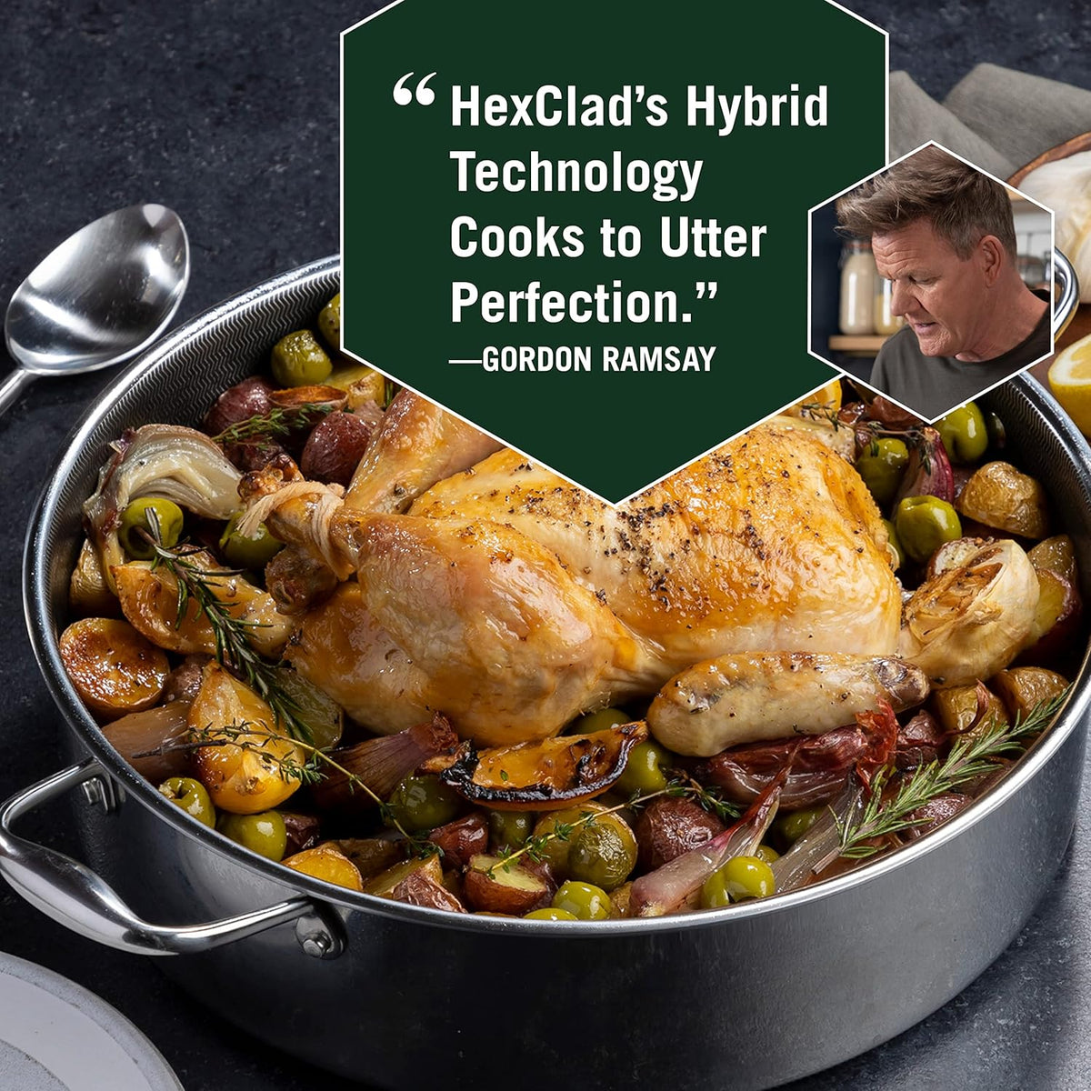 7-Quart Saute Pan and 12-Inch Frying Pan with Lid Set, Hybrid Nonstick Stainless Steel Y49770