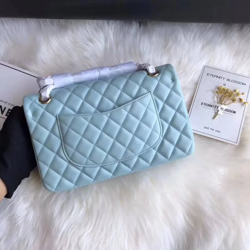 Tiffany Blue Lambskin Leather Flap Bag P5909