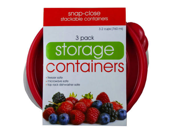 Plastic Round Food Container Pack of 3 M513