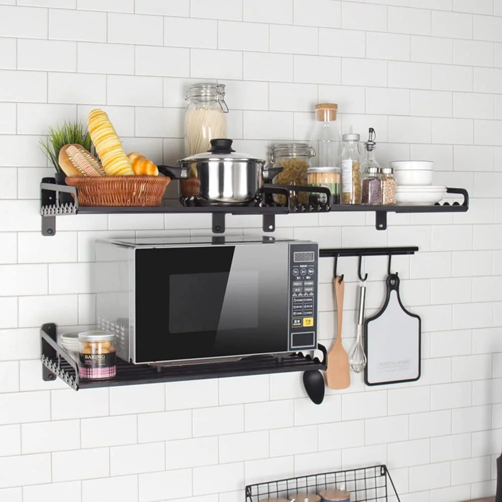 Black Wall Shelf for Kitchen Organizer Z364680
