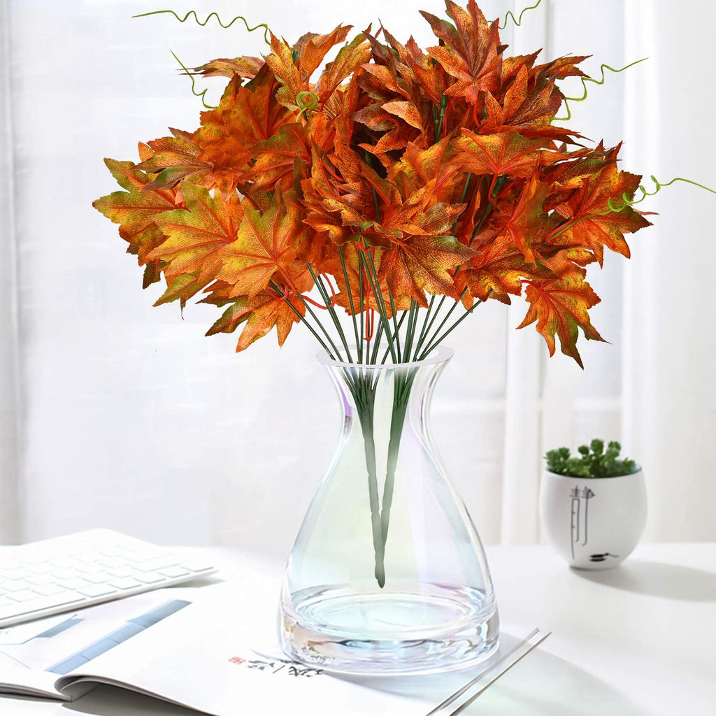 Yellow Maple Leaves Artificial Flowers Stems T25885