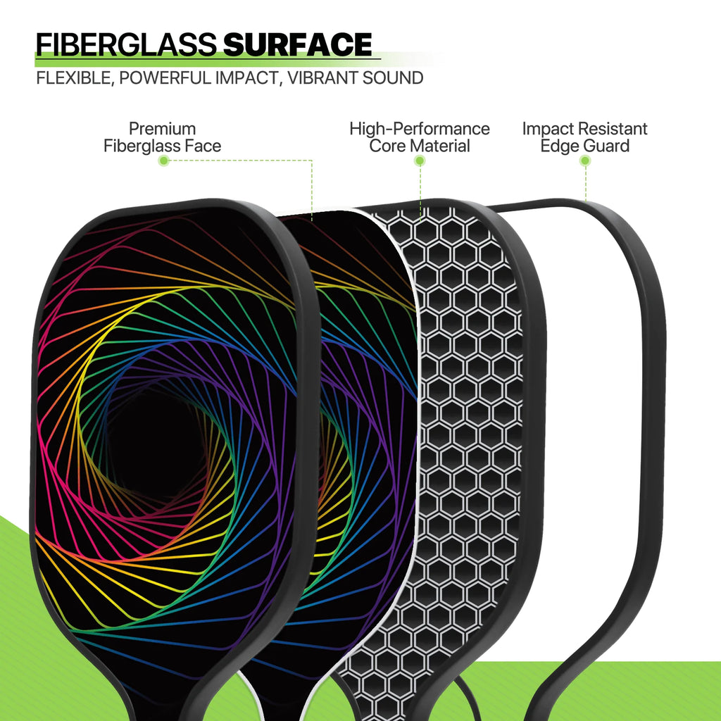 Carbon Fiber Pickleball Rackets Set of 4 with Carry Bag O62316