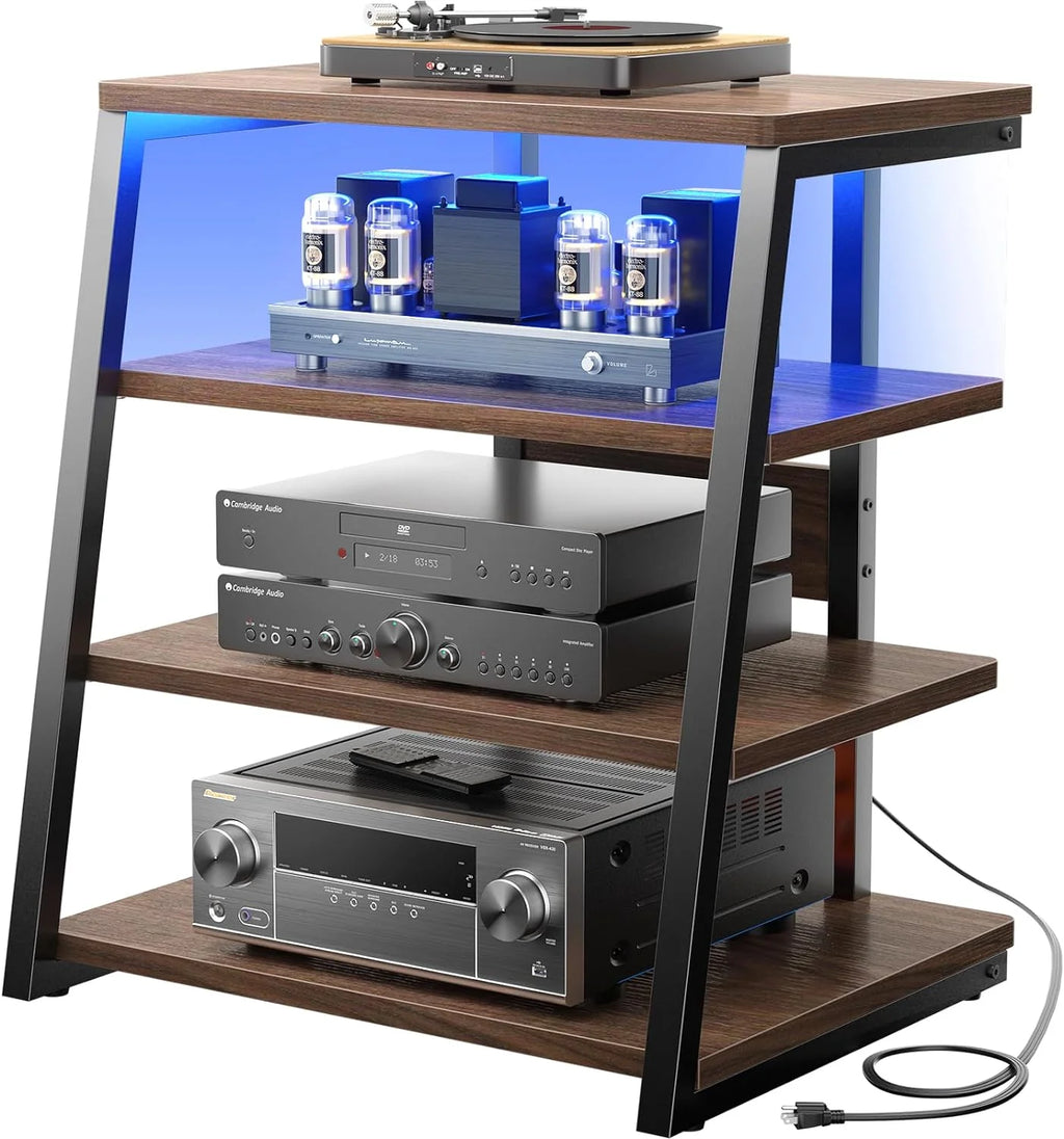 4-Tier AV Media Stand with Power Strips S136412