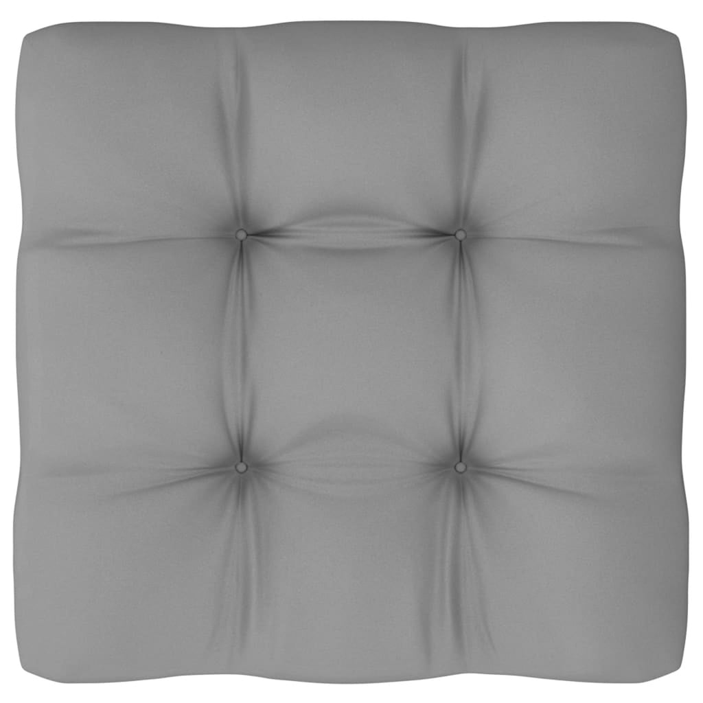 6 Piece Gray Cushioned Pinewood Sectional Outdoor Furniture Set S21847