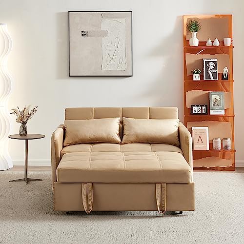Pink Velvet Full Size Pull Out Sofa with USB Port X216