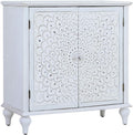 White 2 Door Storage Cabinet with Wooden Frame X9971
