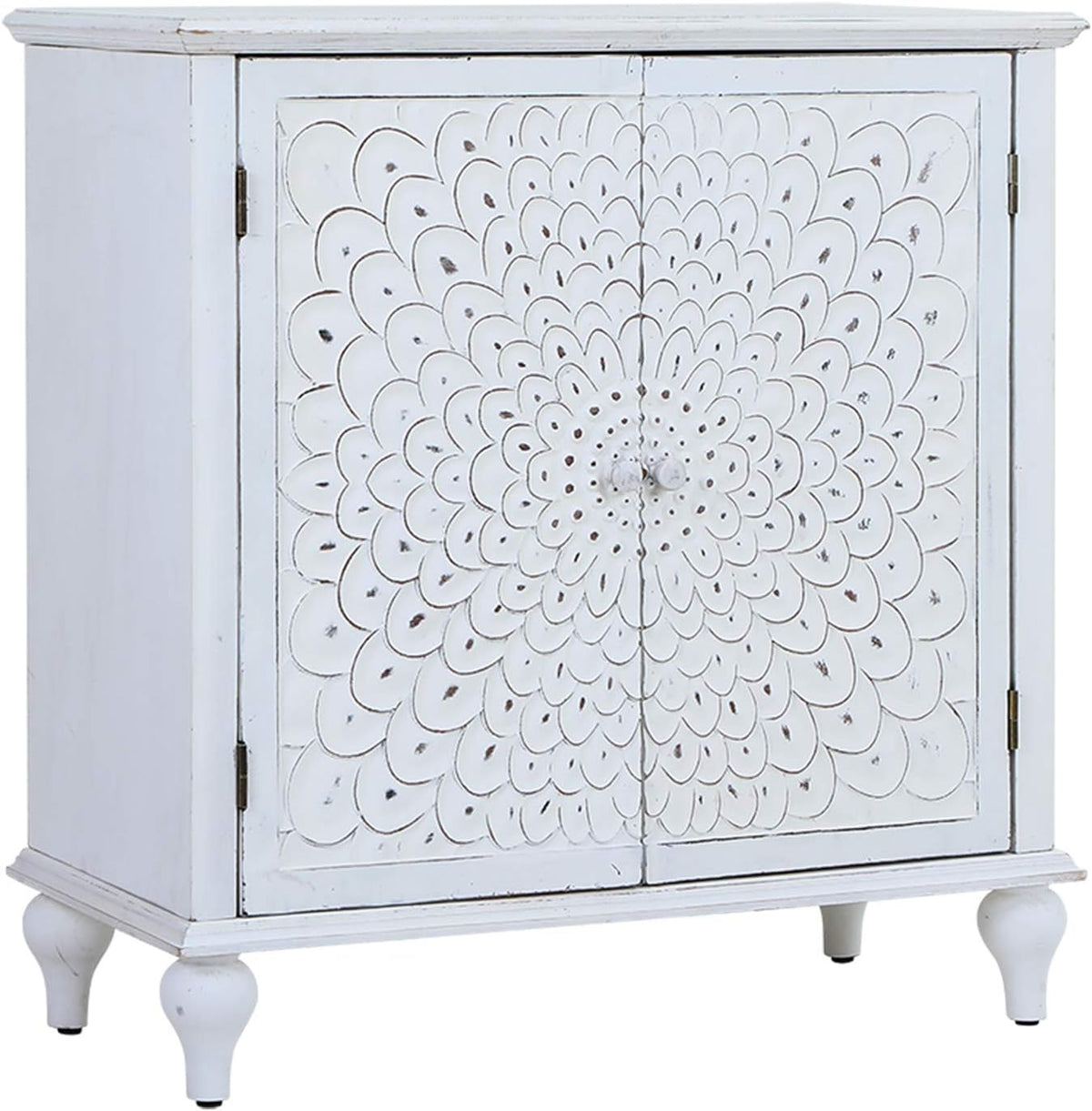White 2 Door Storage Cabinet with Wooden Frame X9971
