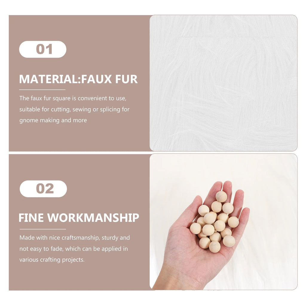 Craft Supply Decoration Gnome Doll DIY Making Supplies Including Square Faux Fur Fabric Wooden Balls G65840