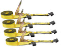 2" x 30' Ratchet Tie-Down Straps with Flat Hooks Yellow (4 Pack) F468534