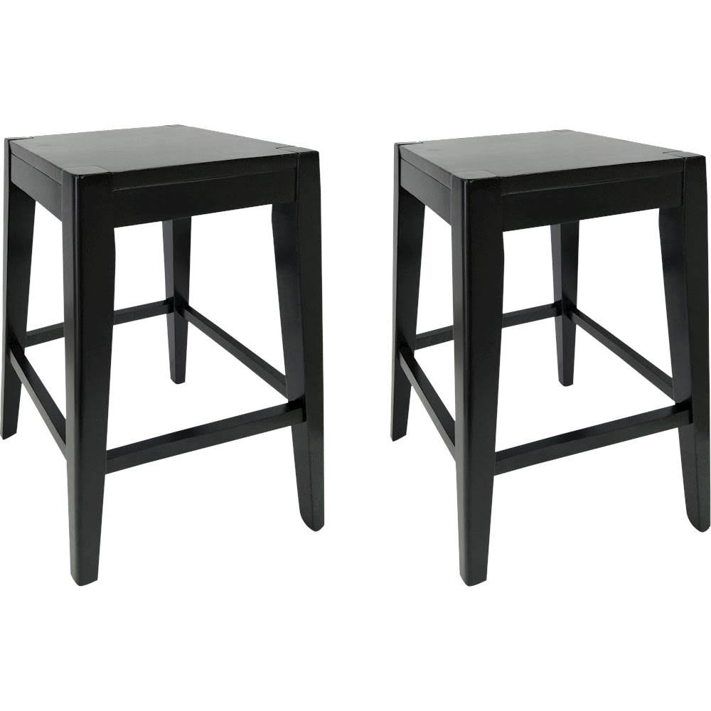 Black Wooden Counter Stool Set of 2 L435