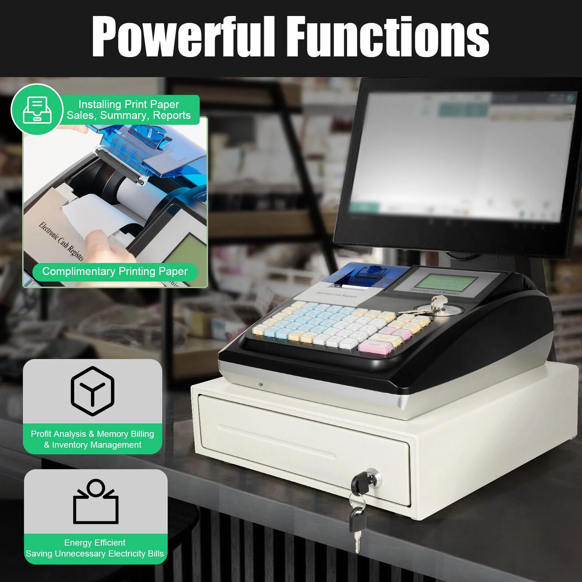 Electronic Cash Register POS System 48 Key I461108