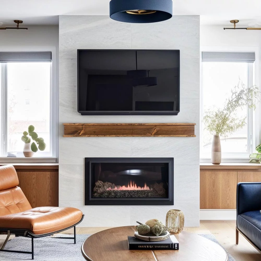72 inch Floating Wood Fireplace Mantel Shelf X9175