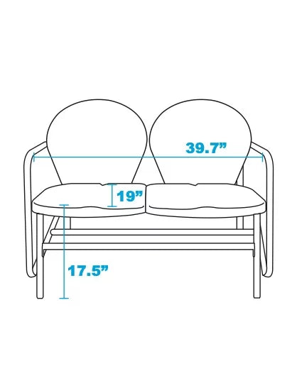 Retro Red Outdoor Steel Glider Loveseat R799