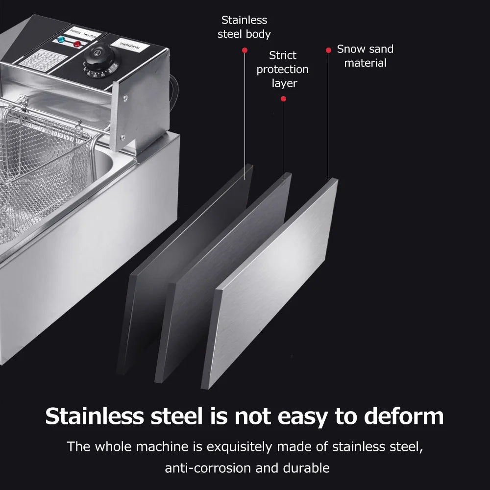 6L 2500W Stainless Steel Electric Fryer S799308