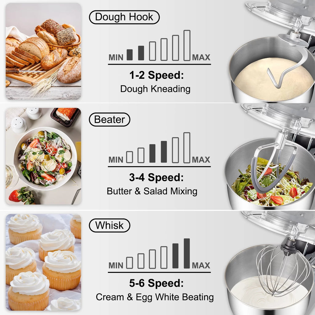 6-Speed Tilt-Head 7.4 Qt 450W Stand Mixer A9469