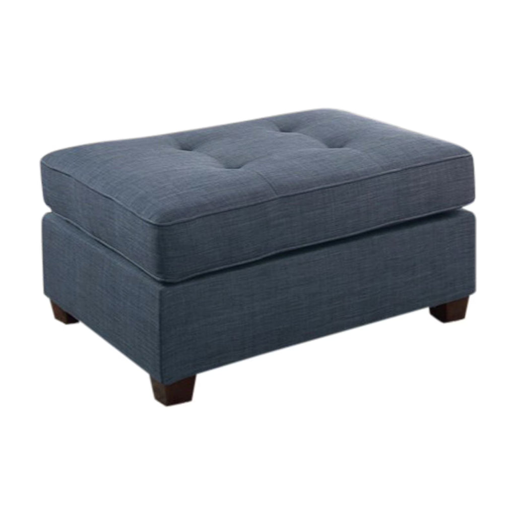 Blue Bonded Leather Cocktail Ottoman N873648