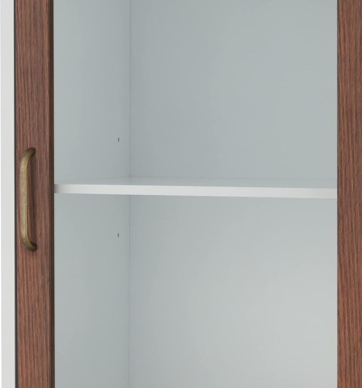 White Natural Wood Bathroom Linen Cabinet C5681