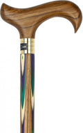 Green Blue Inlaid Derby Walking Cane with Ovangkol Shaft P492