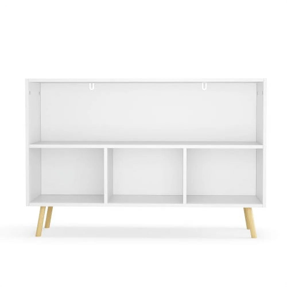 White Toy Storage Cabinet with Fabric Drawers I398586