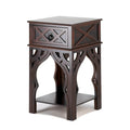 Ornate Moroccan Style Table, Brown Q415