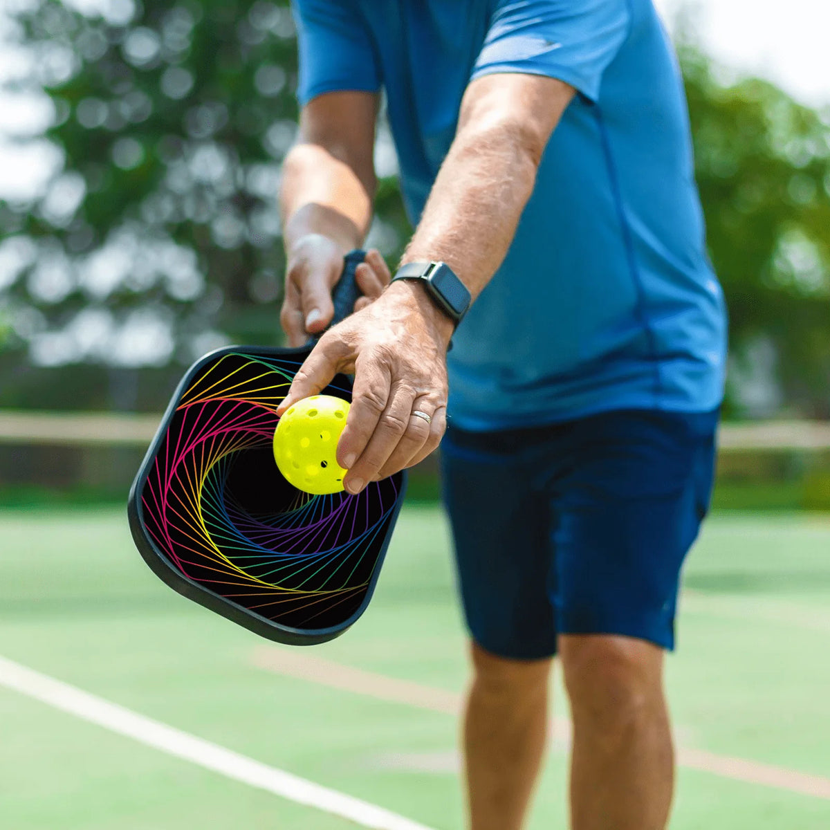 Carbon Fiber Pickleball Rackets Set of 4 with Carry Bag O62316