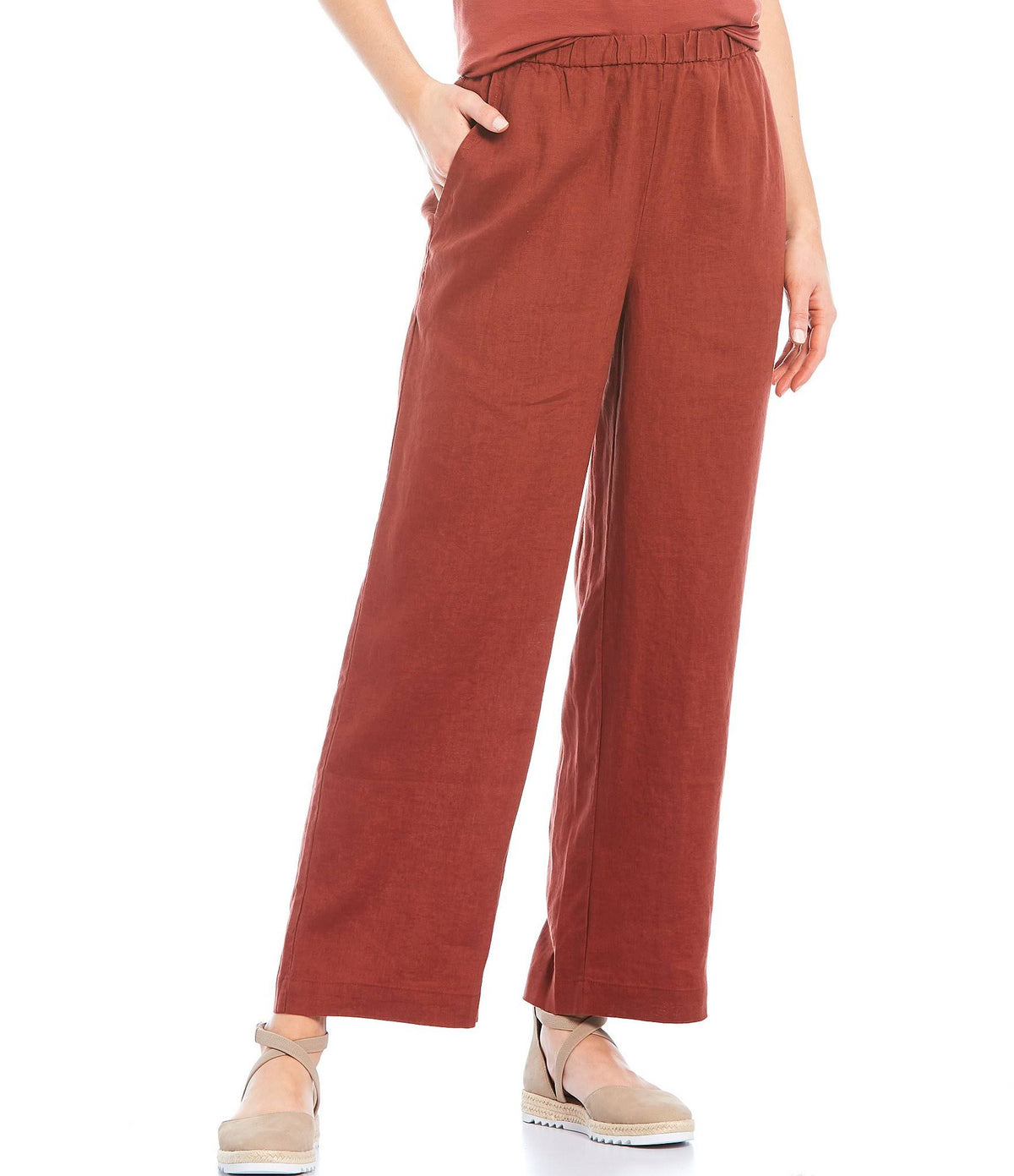 Organic Linen Ankle Straight Leg Pant H386