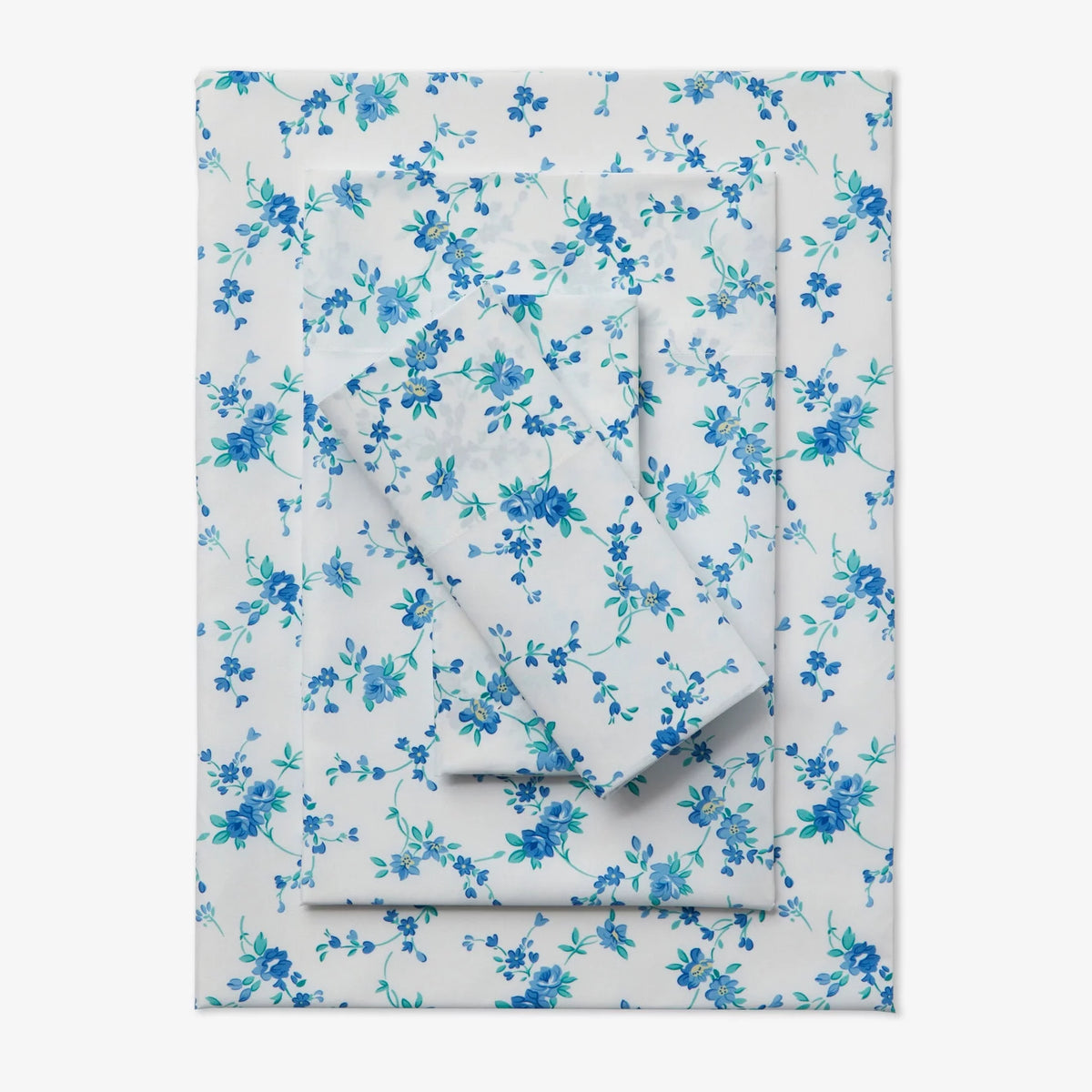 Blue Floral Full Sheet Set J48571