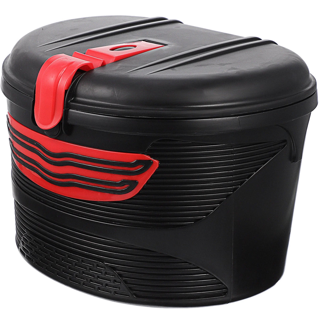 Red Plastic Storage Basket with Lock F825