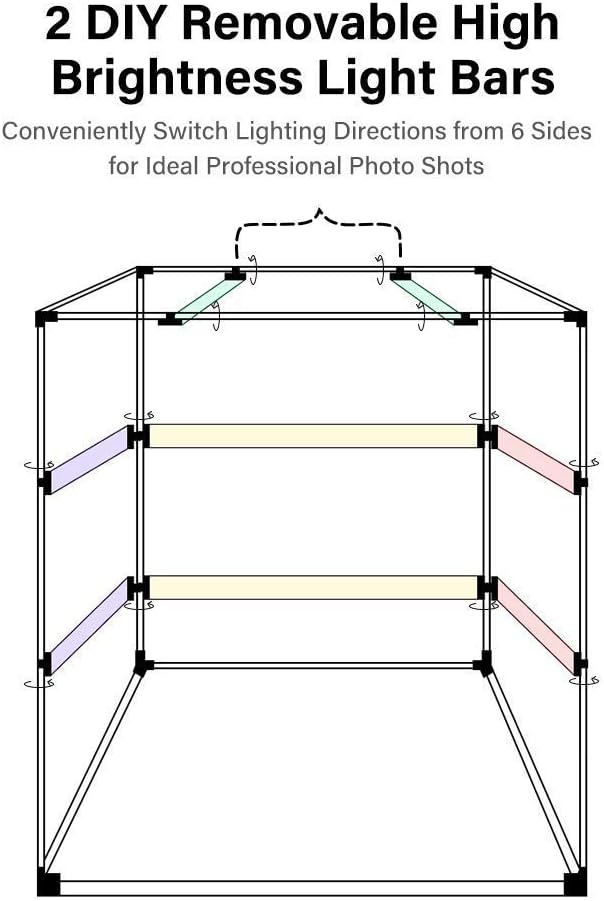 Portable Foldable 24 x 24 Inch Photo Studio Light Box Kit with LED Lights and 6 Color Backdrops P687818