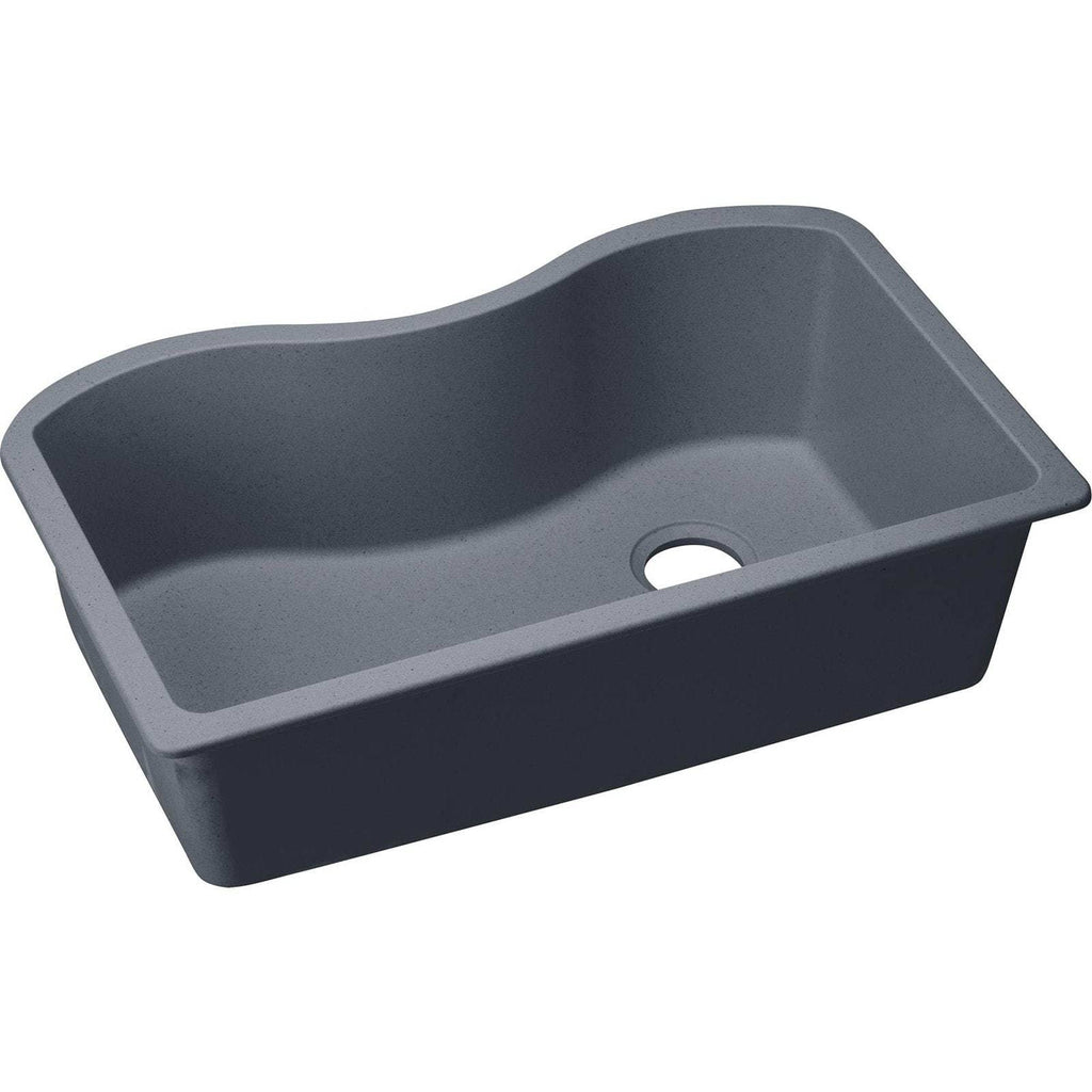 Quartz Classic Single Bowl Undermount Sink, Dusk Gray P682